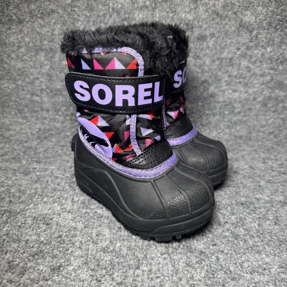 Sorel Snow Commander Girls Snow Boot Size 6 Purple‎ Dahlia/Groovy Pink
